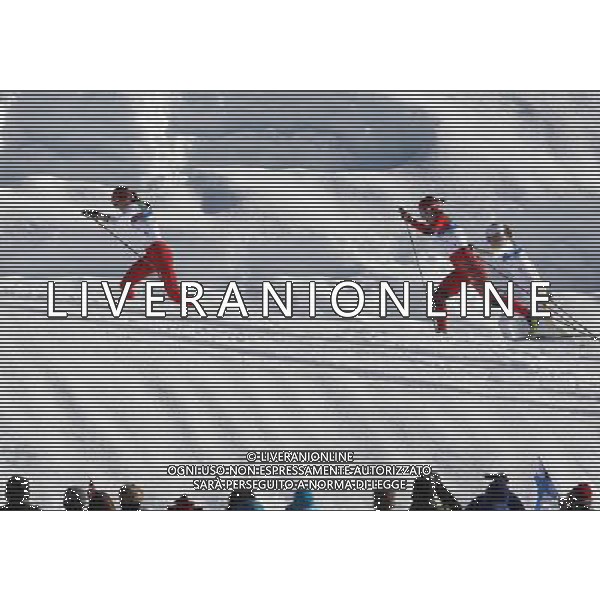 Second placed Justyna Kowalczyk of the Poland (L) and winner Marit Bjoerrgen (C) of Norway and Ann Olsson of Sweden (R) in action during the women\'s Individual Sprint Classic Cross Country skiiing final competition at the Vancouver 2010 Olympic Games on 17 February 2010 in Whistler, Canada. /Agenzia Aldo Liverani Sas - ITALY ONLY CANADA: 21mi GIOCHI OLIMPICI INVERNALI OLIMPIADI DI VANCOUVER 2010