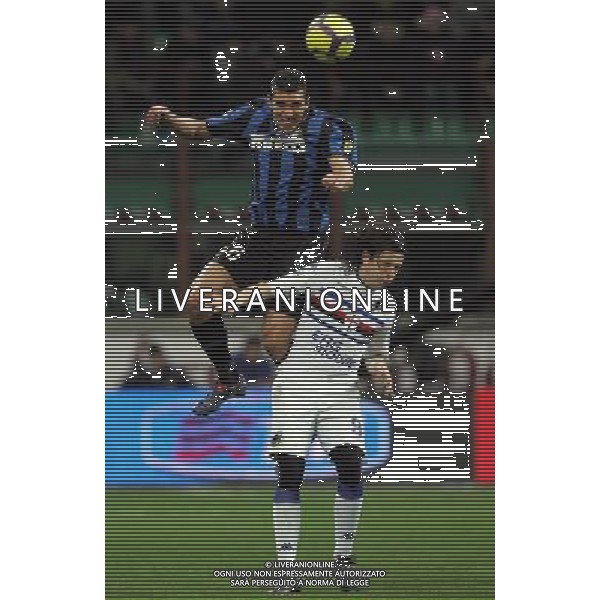 INTER - SAMPDORIA CAMPIONATO CALCIO SERIE A TIM 20/02/2010 NELLA FOTO LUCIO E NICOLA POZZI ©LUZZANI/AGENZIA ALDO LIVERANI SAS