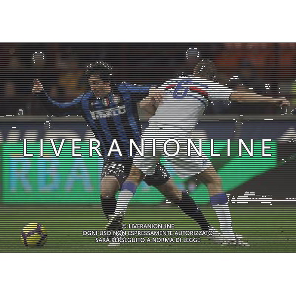 INTER - SAMPDORIA CAMPIONATO CALCIO SERIE A TIM 20/02/2010 NELLA FOTO DIEGO MILITO E LUCCHINI ©LUZZANI/AGENZIA ALDO LIVERANI SAS