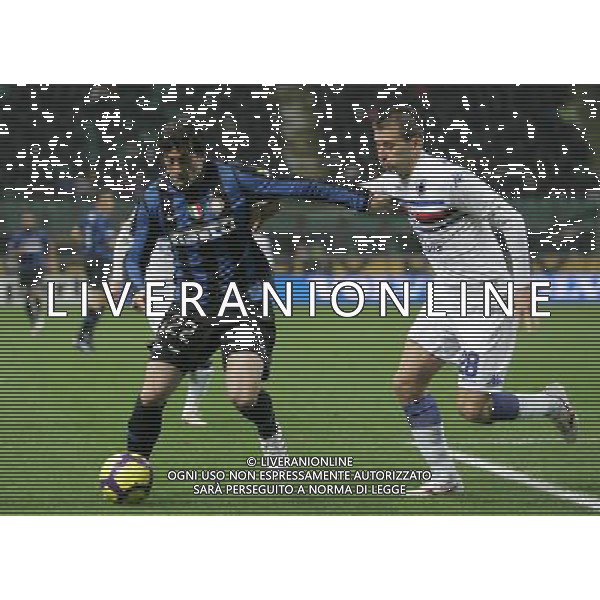 Milano 20-02-2010 Serie A TIM 2009/2010 inter-sampdoria 0:0 nella foto diego alberto milito e daniele gastaldello ph marco luzzani/ag aldo liverani s.a.s.
