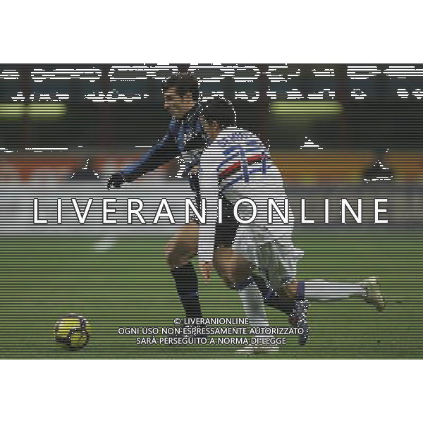 Milano 20-02-2010 Serie A TIM 2009/2010 inter-sampdoria 0:0 nella foto javier zanetti e franco semioli ph marco luzzani/ag aldo liverani s.a.s.