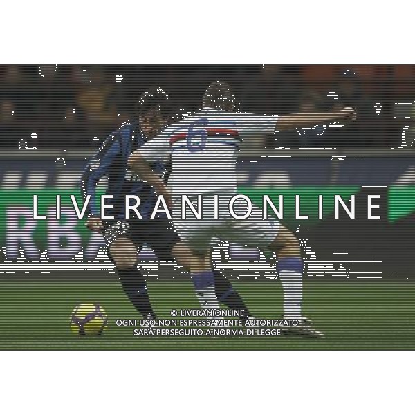 Milano 20-02-2010 Serie A TIM 2009/2010 inter-sampdoria 0:0 nella foto diego alberto milito e stefano lucchini ph marco luzzani/ag aldo liverani s.a.s.