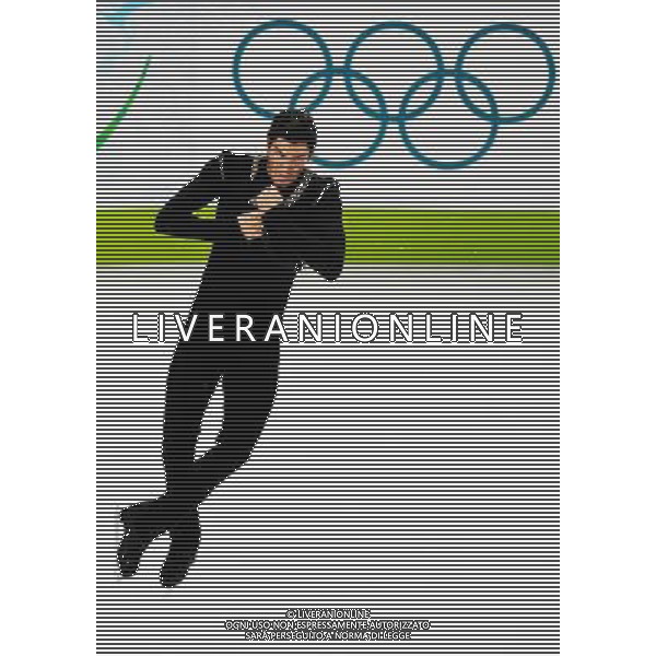 (100218) -- VANCOUVER, Feb. 18, 2010 () -- Evan Lysacek of the United States performs in the men\'s free skating of figure skating at the 2010 Winter Olympic Games in Vancouver, Canada, on Feb. 18, 2010. Lysacek won the gold medal with 257.67 points. (/Luo Gengqian) (hy) /Agenzia Aldo Liverani Sas - ITALY ONLY - CANADA: 21mi GIOCHI OLIMPICI INVERNALI OLIMPIADI DI VANCOUVER 2010