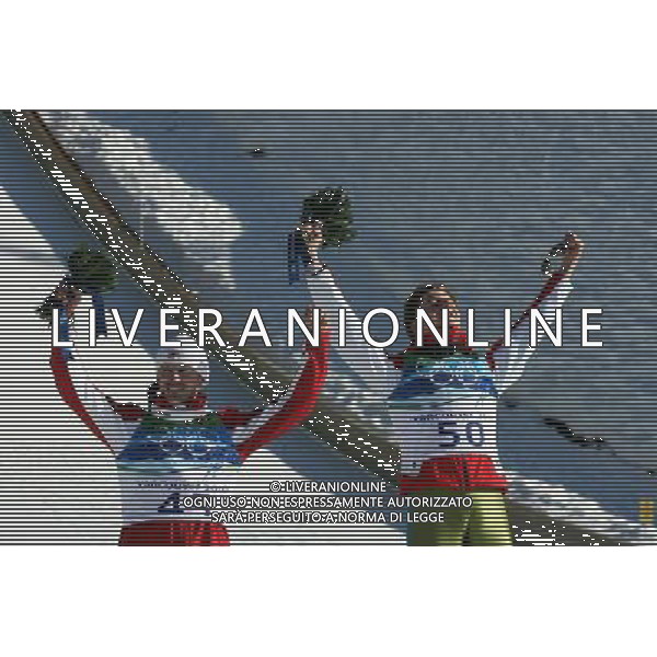 WHISTLER CANADA 20.02.2010 21mi GIOCHI OLIMPICI DI VANCOUVER ( CANADA) - specialita\' ski jumping ( salto con gli sci) nella foto: ADAM MALYSZ ( medaglia d\'argento) - SIMON AMMANN ( medaglia d\'oro) FOTO JERZY KLESZCZ / NEWSPIX.PL - Ag. Aldo Liverani sas ITALY ONLY 