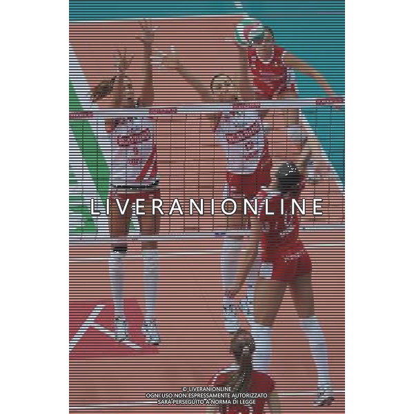 Findomestic Volley Cup - Campionato Pallavolo Serie A1 Femminile Busto Arsizio (VA) 14-02-2010 Yamamay Busto Arsizio - Scavolini Pesaro nella foto: un muro di Dragana Marinkovic a SX e Carolina Costagrande (Scavolini Pesaro) foto Garavaglia - ag. Aldo Liverani sas