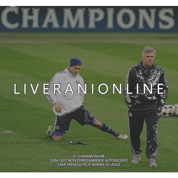 Champions League 2009/2010 Ottavi di Finale Andata Milano - 23.02.2010 Allenamento prepartita Chelsea Nella Foto:CARLO ANCELOTTI-MICHAEL BALLACK /Ph.Vitez-Ag. Aldo Liverani