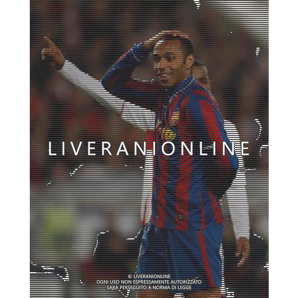 STOCCARDA - BARCELLONA CHAMPIONS LEAGUE Fu§ball,Fussball, 23.02.2010 Champions League, Achtelfinale, Saison 2009/2010 VFB Stuttgart, FC Barcelona, Barca, Champions League, Uefa 1 : 1 Thierry Henry, Barca, Gestik, EnttŠuschung, halbe Figur PH.FIRO/AG ALDO LIVERANI SAS ITALY ONLY *** Local Caption *** ITALY ONLY