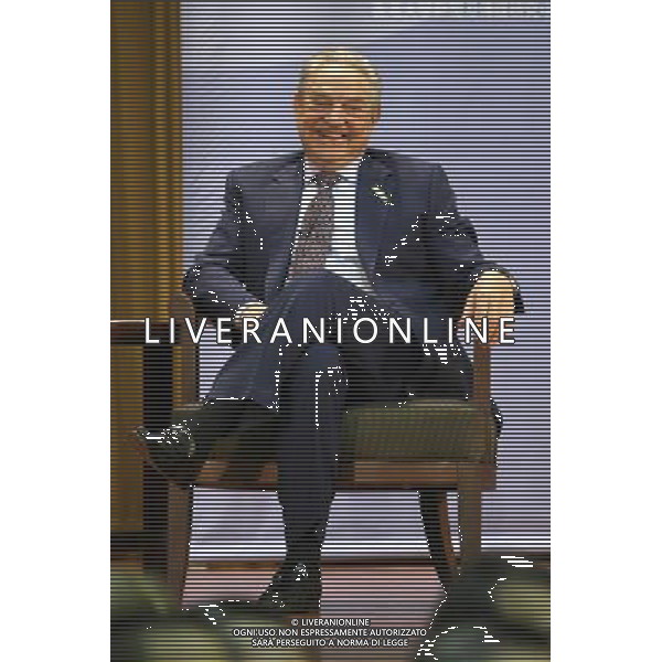 George Soros ( imprenditore, politicoliberale, investitore, filantropo e filosofo ungherese naturalizzato statunitense) durante un Forum alla Universita\' di Hong Kong © Jacky Zhao/ColorChinaPhoto - Ag. Aldo Liverani sas ITALY ONLY