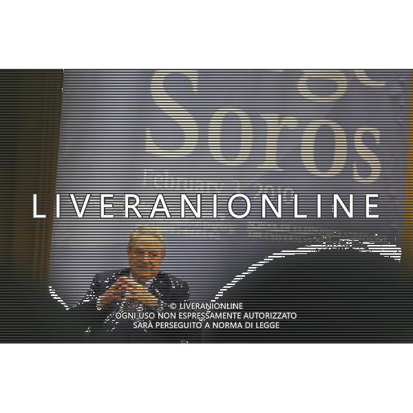 George Soros ( imprenditore, politicoliberale, investitore, filantropo e filosofo ungherese naturalizzato statunitense) durante un Forum alla Universita\' di Hong Kong © Jacky Zhao/ColorChinaPhoto - Ag. Aldo Liverani sas ITALY ONLY