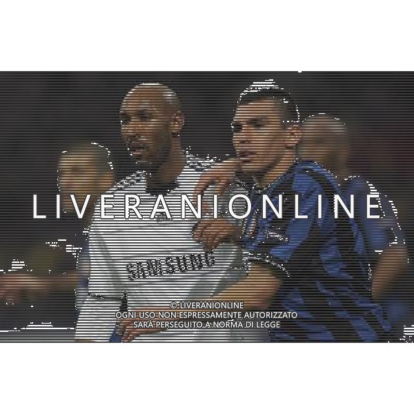 INTER - CHELSEA CHAMPIONS LEAGUE OTTAVI DI ANDATA 24/02/2010 NELLA FOTO ANELKA E LUCIO ©LUZZANI/AGENZIA ALDO LIVERANI SAS