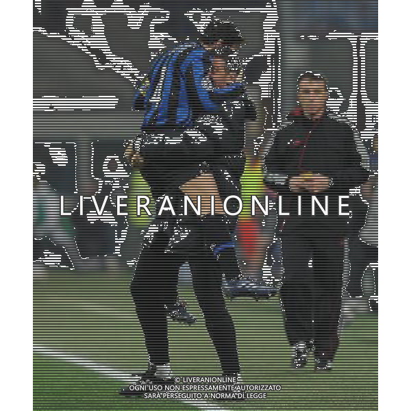 Champions League 2009/2010 Ottavi di Finale Andata Milano - 24.02.2010 Inter-Chelsea Nella Foto:ZANETTI ESULTA CON TOLDO /Ph.Vitez-Ag. Aldo Liverani