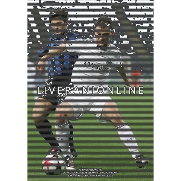Milano 24-02-2010 Champions League 2009/2010 inter-chelsea 2:1 nella foto branislav ivanovic e javier zanetti ph marco luzzani/ag aldo liverani s.a.s.