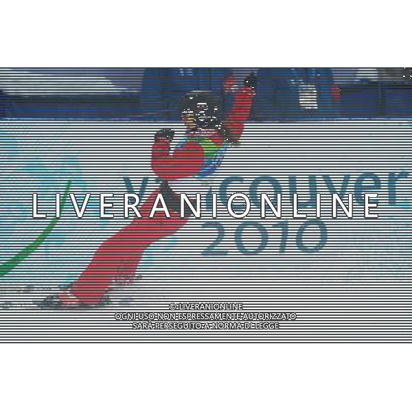 (100224) -- VANCOUVER, Feb. 24, 2010 () -- China\'s Li Nina reacts after her jump during the women\'s aerials final of Freestyle Skiing at the 2010 Winter Olympic Games in Cypress Mountain, Canada, Feb. 24, 2010. Li Nina won a silver medal of the event with 207.23 points. (/Xu Jiajun) /Agenzia Aldo Liverani Sas - ITALY ONLY - CANADA: 21mi GIOCHI OLIMPICI INVERNALI OLIMPIADI DI VANCOUVER 2010
