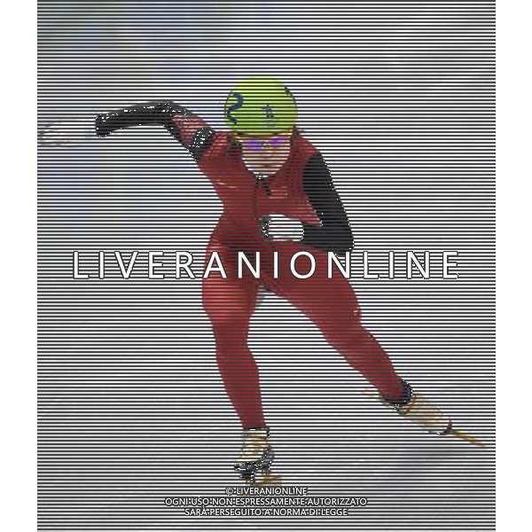 (100224) -- VANCOUVER, Feb. 24, 2010 () -- China\'s Wang Meng competes during the women\'s 1000m heats of short track speed skating at the 2010 Winter Olympic Games in Vancouver, Canada, Feb. 24, 2010. (/Shen Hong) /Agenzia Aldo Liverani Sas - ITALY ONLY - CANADA: 21mi GIOCHI OLIMPICI INVERNALI OLIMPIADI DI VANCOUVER 2010