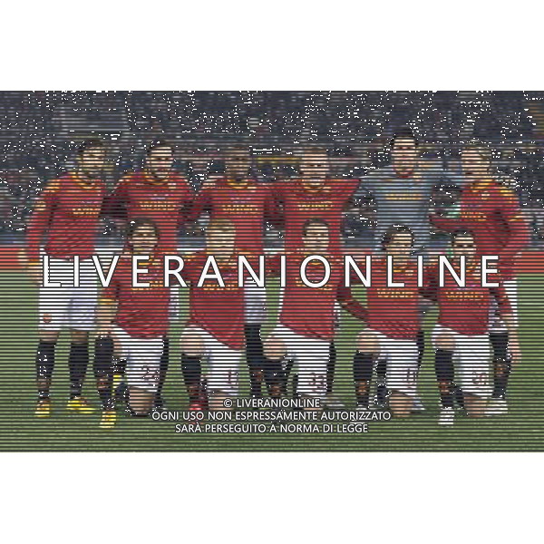 Roma - 25/02/2010 - Stadio Olimpico - Uefa Europa League 2009/2010 - Ritorno dei sedicesimi di finale - AS Roma vs Panathinaikos - nella foto: La formazione schierata della AS Roma ph. Corradetti / ©Aldo LIVERANI Sas