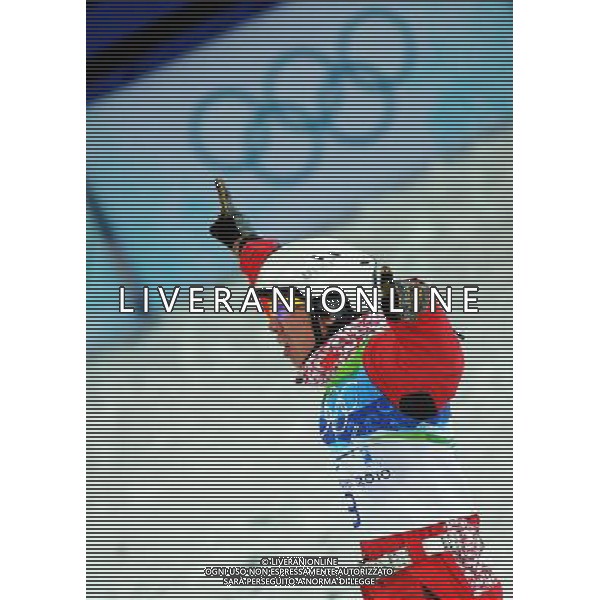 (100225) -- VANCOUVER, Feb. 25, 2010 () -- China\'s Jia Zongyang reacts during the men\'s aerials final of Freestyle Skiing at the 2010 Winter Olympic Games in Cypress Mountain, Canada, Feb. 25, 2010. (/Xu Jiajun) /Agenzia Aldo Liverani Sas - ITALY ONLY - CANADA: 21mi GIOCHI OLIMPICI INVERNALI OLIMPIADI DI VANCOUVER 2010