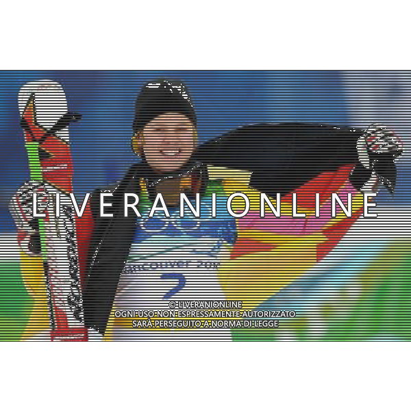 (100225) -- WHISTLER, Feb. 25, 2010 () -- Germany\'s Viktoria Rebensburg reacts after the women\'s giant slalom of Alpine Skiing at the 2010 Winter Olympic Games in Whistler, Canada, Feb. 25, 2010. Viktoria Rebensburg claimed the title of the event with a total time of 2 minutes and 27.11 seconds. (/Chen Kai) /Agenzia Aldo Liverani Sas - ITALY ONLY - CANADA: 21mi GIOCHI OLIMPICI INVERNALI OLIMPIADI DI VANCOUVER 2010
