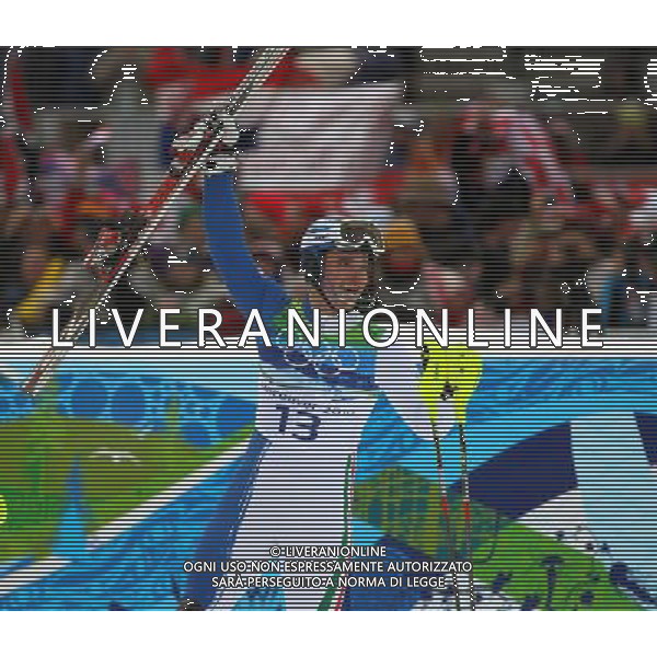 Victoire Giuliano Razzoli - 27.02.2010 - Slalom Hommes - Jeux Olympiques 2010 - Whistler Mountain - Vancouver Photo : Diener / Icon Sport -AG ALDO LIVERANI ONLY ITALY