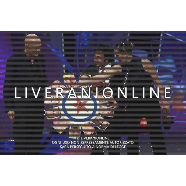 trasmissione tv: \' ZELIG\' Milano - Teatro degli Arcimboldi nella foto: Vanessa INCONTRADA - Michele FORESTA ( Mago Forest) - Claudio BISIO © Antonio Sorano - Ag. Aldo Liverani sas 