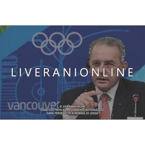 VANCOUVER ( Canada) - Jacques ROGGE ( Presidente del Comitato Olimpico Internazionale - IOC -) durante una conferenza stampa ai 21mi GIOCHI OLIMPICI INVERNALI OLIMPIADI DI VANCOUVER 2010 © Wu Wei) - Xinhua - Photoshot - Ag. Aldo Liverani sas ITALY ONLY