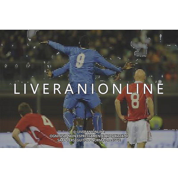 Rieti - 03/03/2010 - Stadio \'Centro d\'Italia\' - Qualificazioni Campionato Europeo Under 21 2011 - Italia vs Ungheria - nella foto:l\'esultanza di balotelli okaka dopo il gol ph. Corradetti / ©Aldo Liverani Sas