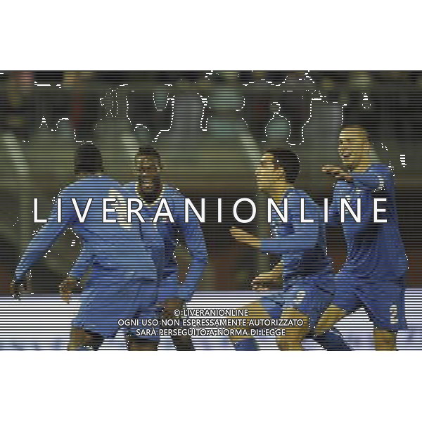 Rieti - 03/03/2010 - Stadio \'Centro d\'Italia\' - Qualificazioni Campionato Europeo Under 21 2011 - Italia vs Ungheria - nella foto:l\'esultanza di balotelli okaka con i compagni dopo il gol ph. Corradetti / ©Aldo Liverani Sas