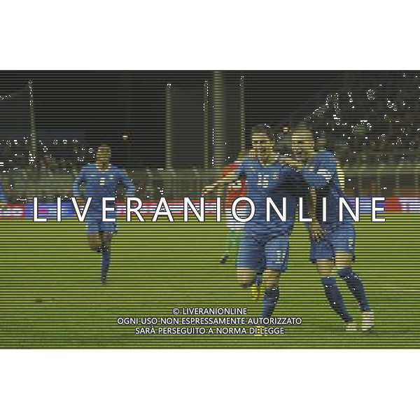 Rieti - 03/03/2010 - Stadio \'Centro d\'Italia\' - Qualificazioni Campionato Europeo Under 21 2011 - Italia vs Ungheria - nella foto: L\'esultanza di Marrone e De Silvestri ph. Corradetti / ©Aldo Liverani Sas