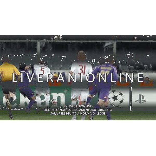 Champions League 2009/2010 Ottavi di Finale Ritorno Firenze - 09.03.2010 Fiorentina-Bayern Monaco Nella Foto: IL GOL DI VARGAS DEL 1-0 /Ph.Vitez-Ag. Aldo Liverani