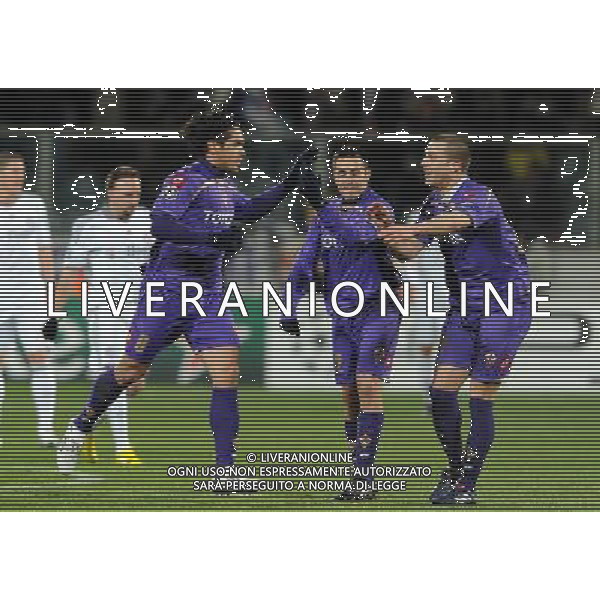 Champions League 2009/2010 Ottavi di Finale Ritorno Firenze - 09.03.2010 Fiorentina-Bayern Monaco Nella Foto: ESULTANZA DOPO IL GOL DI VARGAS DEL 1-0 /Ph.Vitez-Ag. Aldo Liverani