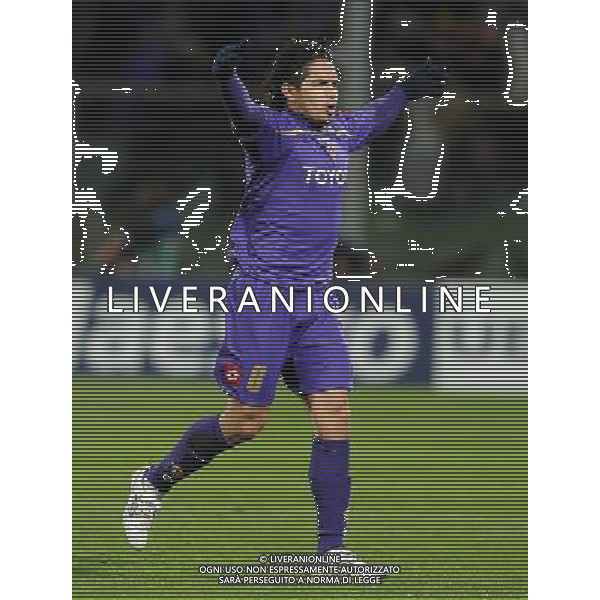 Champions League 2009/2010 Ottavi di Finale Ritorno Firenze - 09.03.2010 Fiorentina-Bayern Monaco Nella Foto: ESULTANZA DOPO IL GOL DI VARGAS DEL 1-0 /Ph.Vitez-Ag. Aldo Liverani