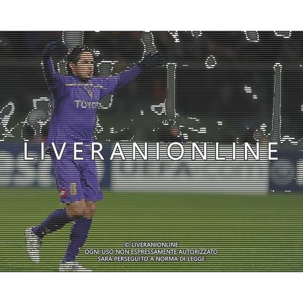 Champions League 2009/2010 Ottavi di Finale Ritorno Firenze - 09.03.2010 Fiorentina-Bayern Monaco Nella Foto: ESULTANZA DOPO IL GOL DI VARGAS DEL 1-0 /Ph.Vitez-Ag. Aldo Liverani