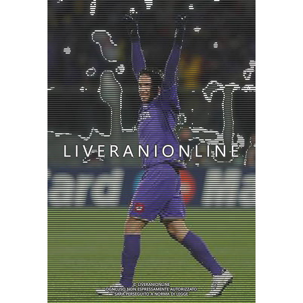 Champions League 2009/2010 Ottavi di Finale Ritorno Firenze - 09.03.2010 Fiorentina-Bayern Monaco Nella Foto: ESULTANZA DOPO IL GOL DI VARGAS DEL 1-0 /Ph.Vitez-Ag. Aldo Liverani