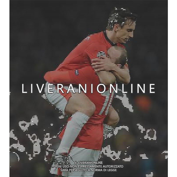 Champions League 2009/2010 Ottavi di Finale Ritorno Manchester - 10.03.2010 Manchester United-Milan Nella Foto: ESULTANZA DOPO IL GOL DI WAYNE ROONEY DEL 1-0 /Ph.Vitez-Ag. Aldo Liverani