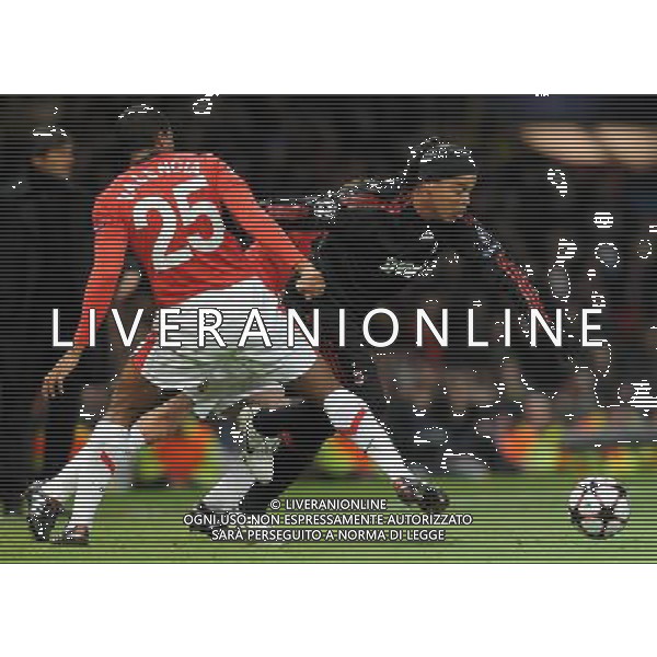 Champions League 2009/2010 Ottavi di Finale Ritorno Manchester - 10.03.2010 Manchester United-Milan Nella Foto:RONALDINHO-VALENCIA /Ph.Vitez-Ag. Aldo Liverani