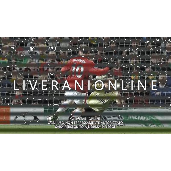 Champions League 2009/2010 Ottavi di Finale Ritorno Manchester - 10.03.2010 Manchester United-Milan Nella Foto:IL SECONDO GOL DI WAYNE ROONEY DEL 2-0 /Ph.Vitez-Ag. Aldo Liverani