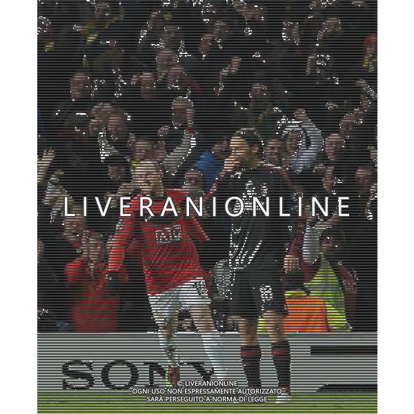 Champions League 2009/2010 Ottavi di Finale Ritorno Manchester - 10.03.2010 Manchester United-Milan Nella Foto: ESULTANZA DOPO IL SECONDO GOL DI WAYNE ROONEY DEL 2-0 /Ph.Vitez-Ag. Aldo Liverani
