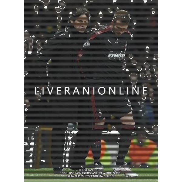 Champions League 2009/2010 Ottavi di Finale Ritorno Manchester - 10.03.2010 Manchester United-Milan Nella Foto:BECKHAM DAVID-LEONARDO /Ph.Vitez-Ag. Aldo Liverani