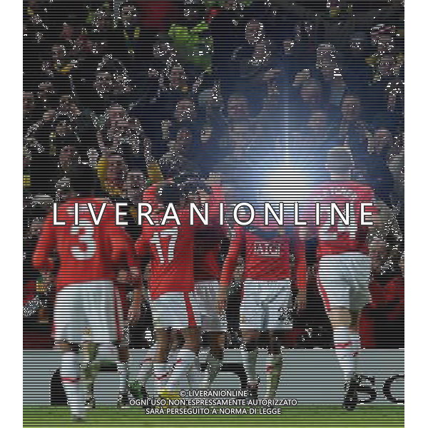 Champions League 2009/2010 Ottavi di Finale Ritorno Manchester - 10.03.2010 Manchester United-Milan Nella Foto:ESULTANZA MANCHESTER UNITED /Ph.Vitez-Ag. Aldo Liverani