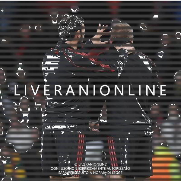 Champions League 2009/2010 Ottavi di Finale Ritorno Manchester - 10.03.2010 Manchester United-Milan Nella Foto:FAVALLI GIUSEPPE-BECKHAM DAVID SCHERZANO /Ph.Vitez-Ag. Aldo Liverani