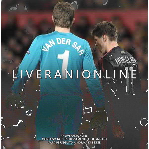 Champions League 2009/2010 Ottavi di Finale Ritorno Manchester - 10.03.2010 Manchester United-Milan Nella Foto:HUNTELAAR JAN KLAAS-VAN DER SAR EDWIN /Ph.Vitez-Ag. Aldo Liverani