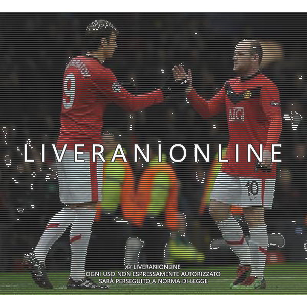 Champions League 2009/2010 Ottavi di Finale Ritorno Manchester - 10.03.2010 Manchester United-Milan Nella Foto:ROONEY WAYNE-BERBATOV DIMITAR /Ph.Vitez-Ag. Aldo Liverani