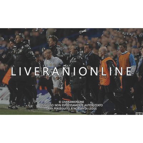 Champions League 2009/2010 Ottavi di Finale Ritorno Londra - 16.03.2010 Chelsea-Inter Nella Foto:LA PANCHINA DELL\'INTER ESULTA AL FISCHIO FINALE /Ph.Vitez-Ag. Aldo Liverani