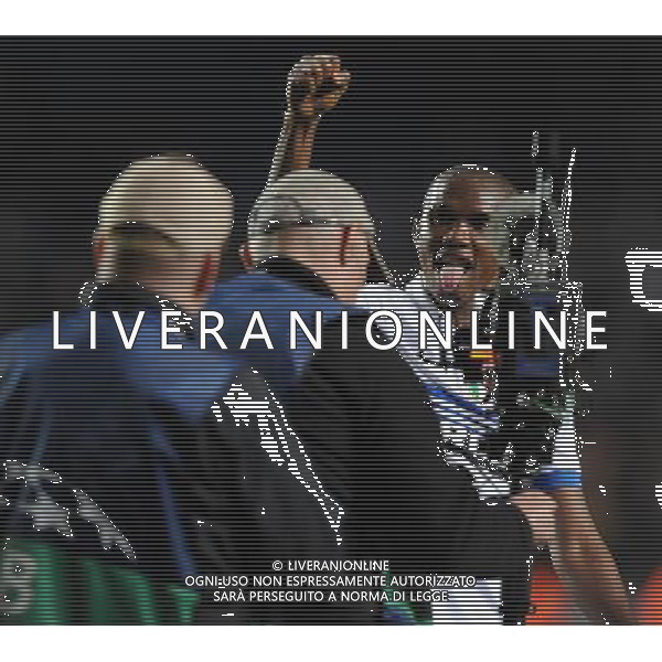 Champions League 2009/2010 Ottavi di Finale Ritorno Londra - 16.03.2010 Chelsea-Inter Nella Foto:SAMUEL ETO\'O ESULTANZA A FINE GARA /Ph.Vitez-Ag. Aldo Liverani
