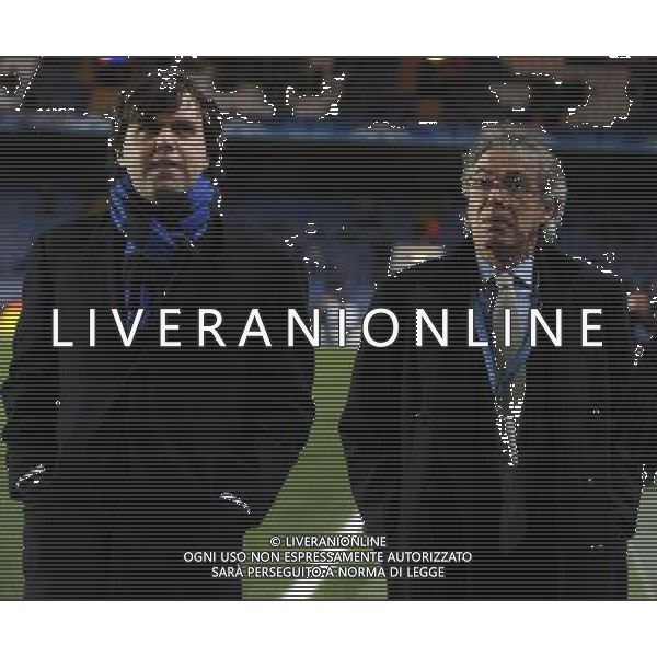 Champions League 2009/2010 Ottavi di Finale Ritorno Londra - 16.03.2010 Chelsea-Inter Nella Foto:MORATTI MASSIMO con il figlio ANGELOMARIA /Ph.Vitez-Ag. Aldo Liverani