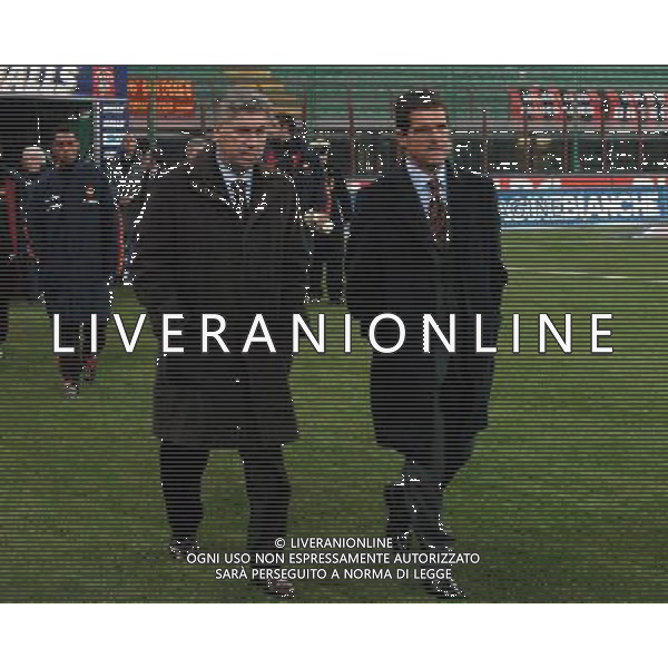 MILANO 14/01/04 COPPA ITALIA TIM 2003/04 MILAN-LAZIO nella foto ancelotti carlo con capello fabio* ph gigi arcaini/ag.aldo liverani
