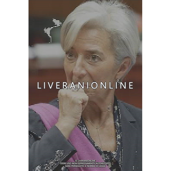 French Minister for Economy Christine Lagarde at the start an European finance ministers meeting at the European council headquarters in Brussels, Belgium on 2010-03-16 © by Wiktor Dabkowski /Agenzia Aldo Liverani Sas - ITALY ONLY - BRUXELLES: CONSIGLIO DEI MINISTRI EUROPEI