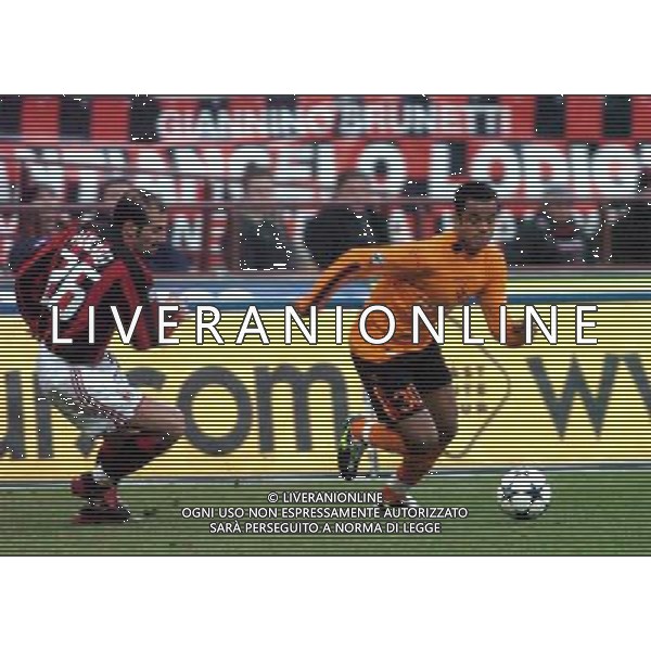 MILANO 14/01/04 COPPA ITALIA TIM 2003/04 MILAN-LAZIO nella foto pancaro giuseppe con mancini alessandro* ph gigi arcaini/ag.aldo liverani