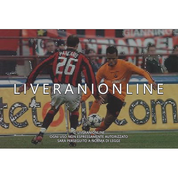 MILANO 14/01/04 COPPA ITALIA TIM 2003/04 MILAN-LAZIO nella foto pancaro giuseppe con mancini alessandro* ph gigi arcaini/ag.aldo liverani