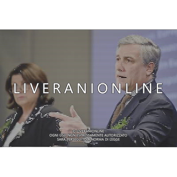 New european Commissioner for Research, Innovation and Science, Irish, Maire Geoghegan-Quinn (L) and EU industry and entrepreneurship commissioner Antonio Tajani (R) give a news conference on the innovation performance Scoreboard in the EU Member States in 2009 at the European commission headquartes in Brussels, Belgium on 2010-03-17 © by Wiktor Dabkowski /Agenzia Aldo Liverani Sas - ITALY ONLY - MEETING DEI MEMBRI DELLA COMMISSIONE EUROPEA A BRUXELLES