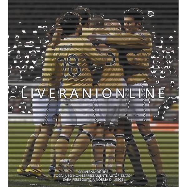 UEFA Europa League 2009/2010 Ottavi di Finale Ritorno Londra - 18.03.2010 Fulham-Juventus Nella Foto: ABBRACCI ESULTANZA DOPO IL GOL DI DAVID TREZEGUET DEL 0-1 /Ph.Vitez-Ag. Aldo Liverani